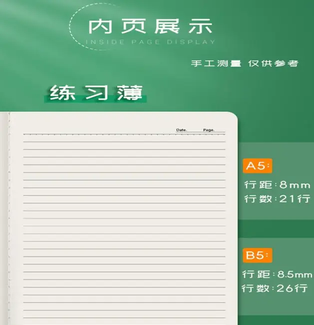 Notebook page and binding detail